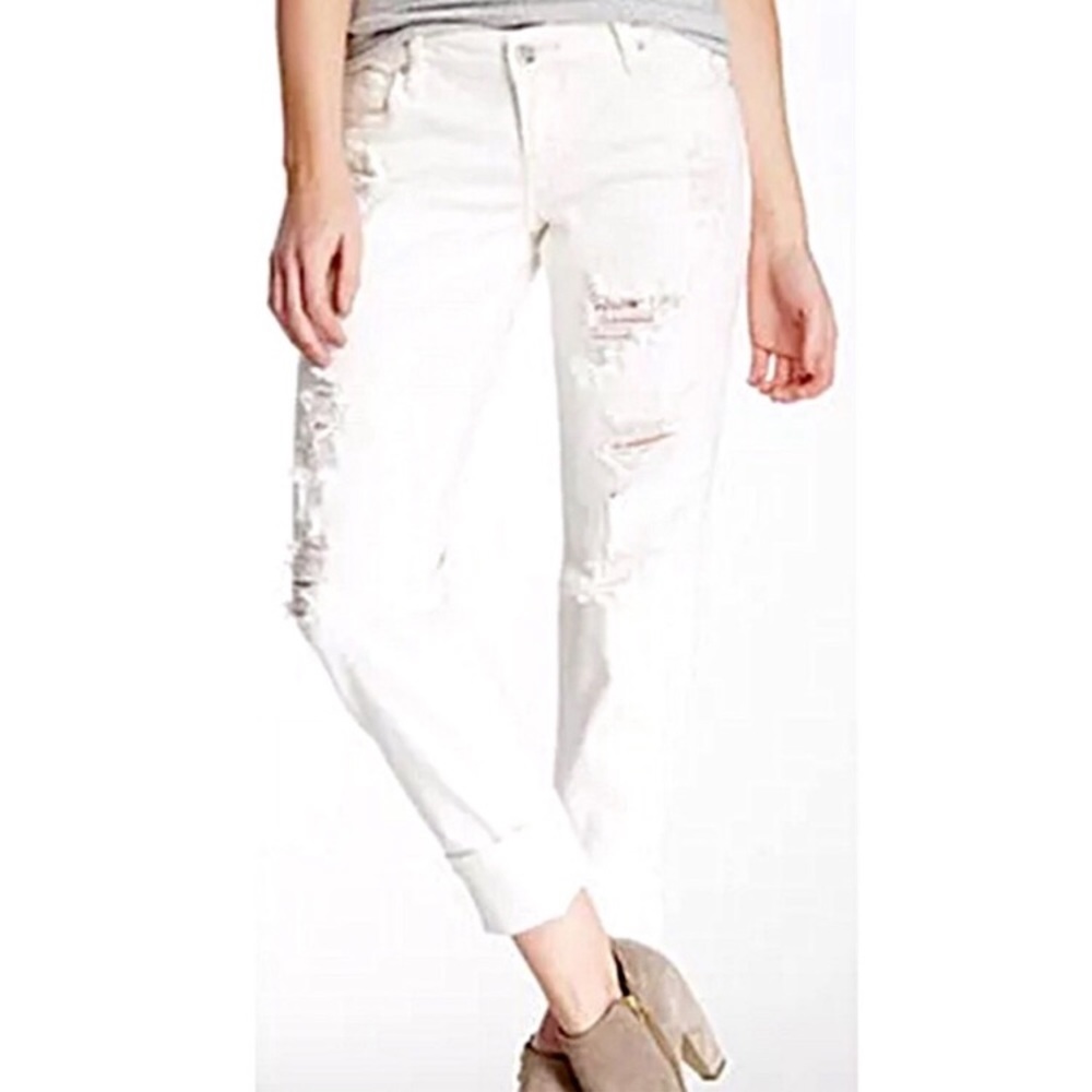 STS Blue Sz 11 Destroyed White Boyfriend Jeans! EUC!